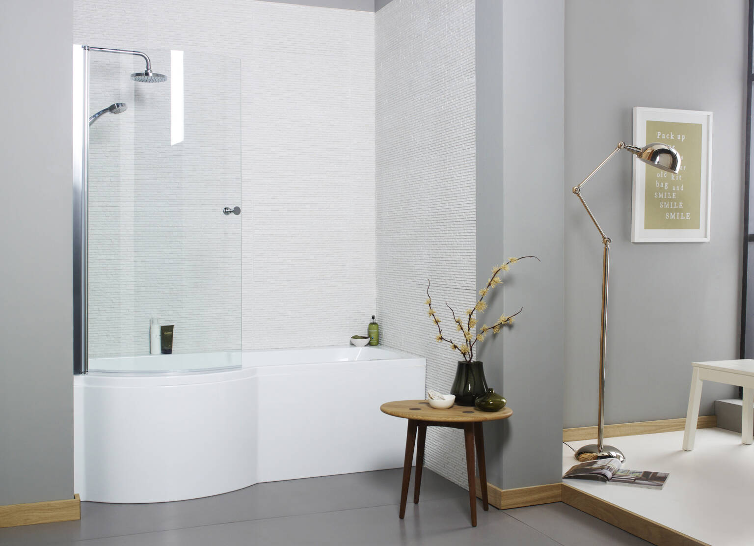 Adapt P Shaped Shower Bath Screen The Plumb Station